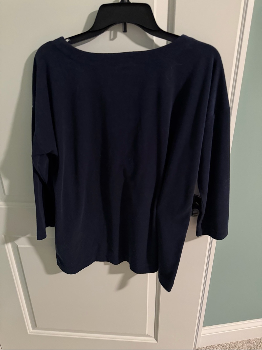 Cozy Navy Henley Pullover Sweatshirt - Picture 2 of 4